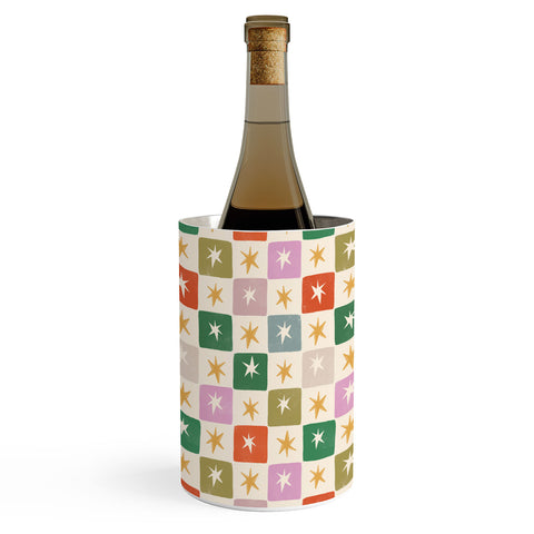 LouBruzzoni Retro Star Block Pattern Wine Chiller