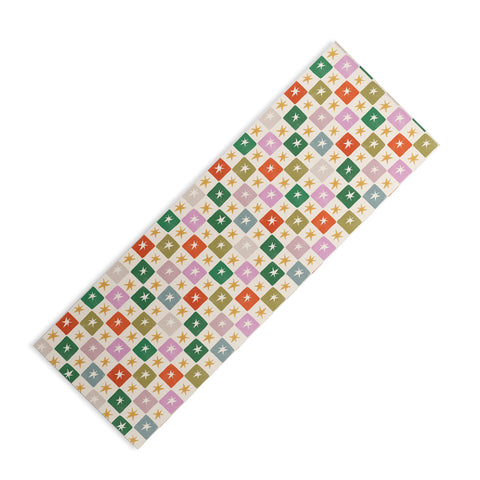 LouBruzzoni Retro Star Block Pattern Yoga Mat