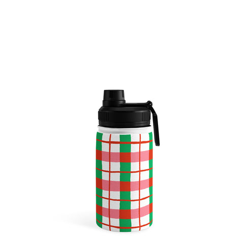 LouBruzzoni Retro Xmas checks Water Bottle