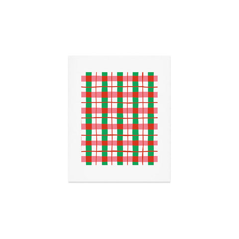 LouBruzzoni Retro Xmas checks Art Print