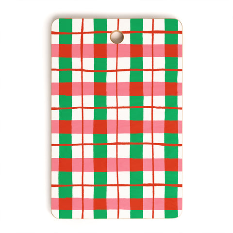 LouBruzzoni Retro Xmas checks Cutting Board Rectangle
