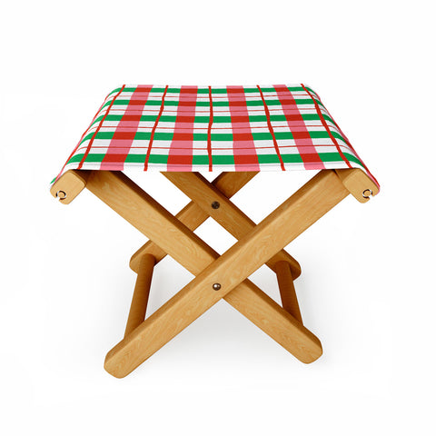 LouBruzzoni Retro Xmas checks Folding Stool