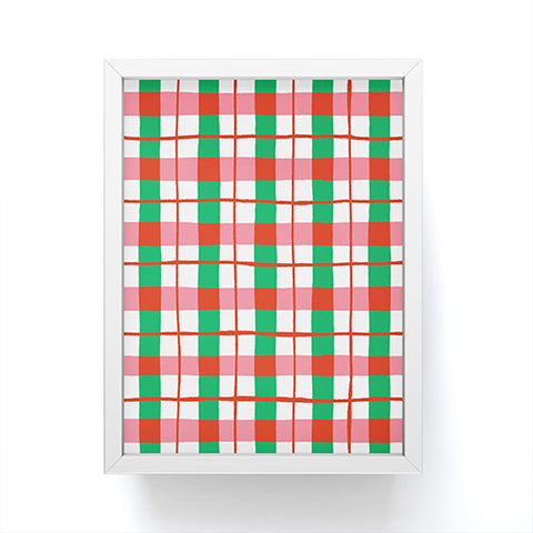 LouBruzzoni Retro Xmas checks Framed Mini Art Print