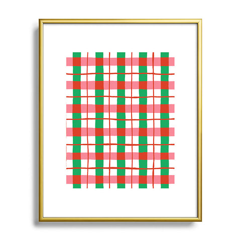 LouBruzzoni Retro Xmas checks Metal Framed Art Print