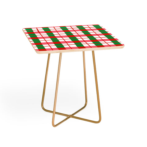 LouBruzzoni Retro Xmas checks Side Table