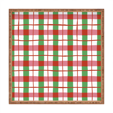 LouBruzzoni Retro Xmas checks Square Tray