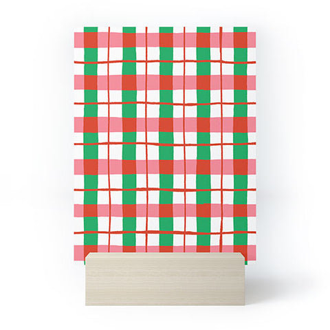 LouBruzzoni Retro Xmas checks Mini Art Print