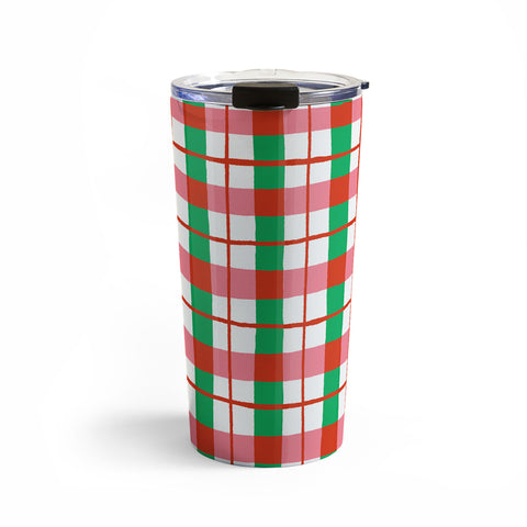 LouBruzzoni Retro Xmas checks Travel Mug