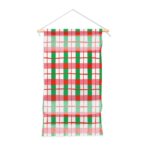 LouBruzzoni Retro Xmas checks Wall Hanging Portrait