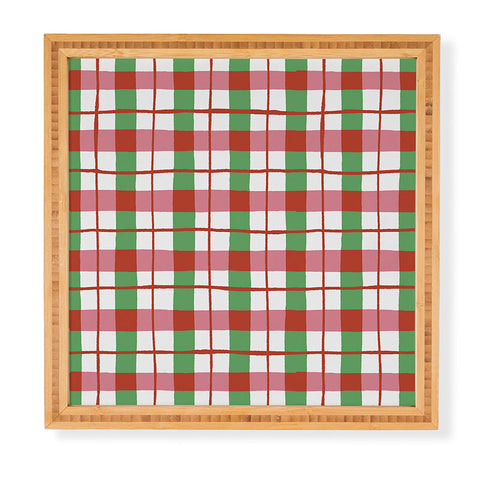 LouBruzzoni Retro Xmas checks Framed Wall Art