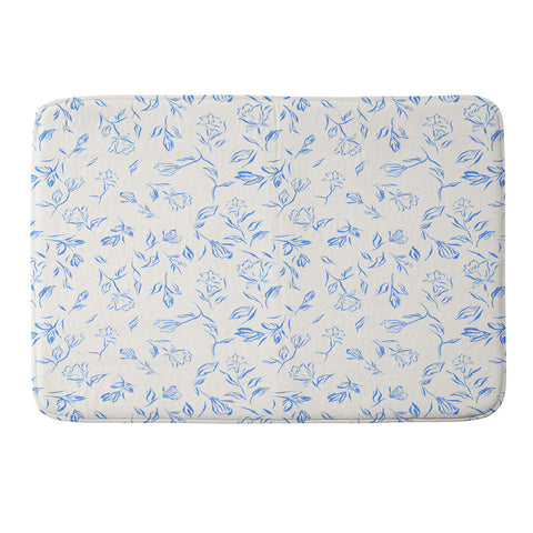 LouBruzzoni Romantic blue Memory Foam Bath Mat