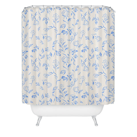 LouBruzzoni Romantic blue Shower Curtain