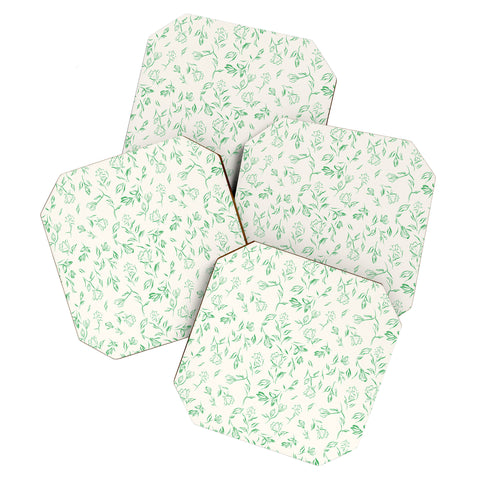 LouBruzzoni Romantic green Coaster Set