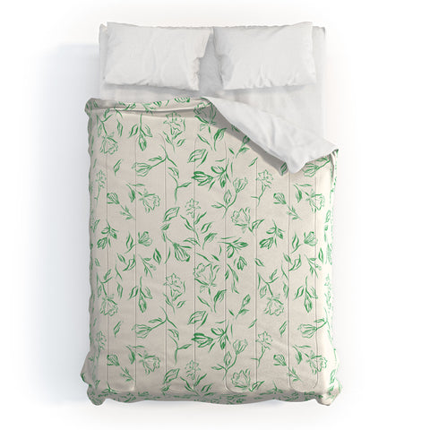 LouBruzzoni Romantic green Comforter