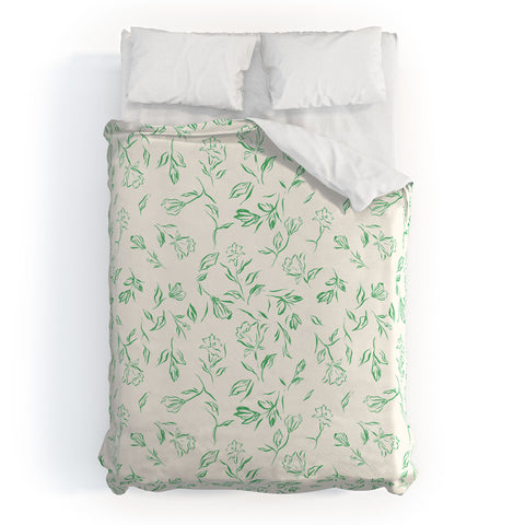 LouBruzzoni Romantic green Duvet Cover