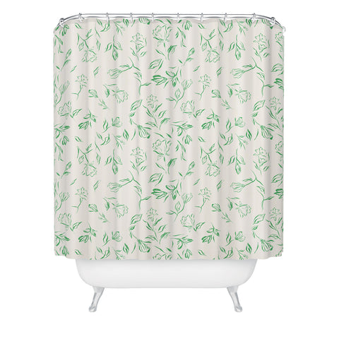 LouBruzzoni Romantic green Shower Curtain