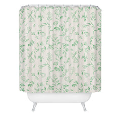 LouBruzzoni Romantic green Shower Curtain