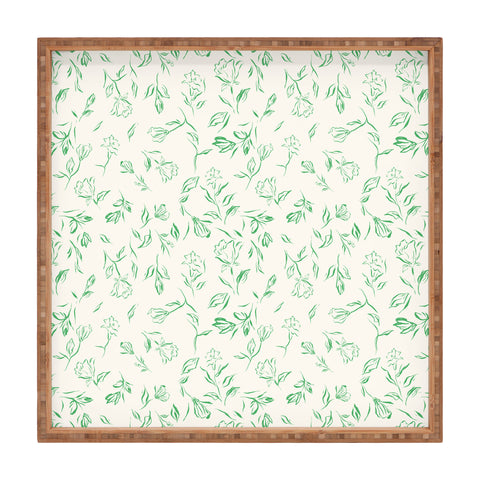 LouBruzzoni Romantic green Square Tray