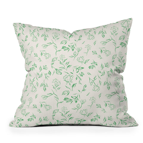 LouBruzzoni Romantic green Outdoor Throw Pillow