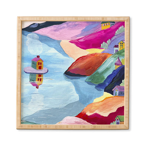 LouBruzzoni Water rainbow landscape Framed Wall Art