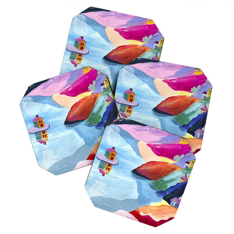 LouBruzzoni Water rainbow landscape Coaster Set