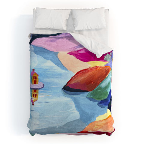 LouBruzzoni Water rainbow landscape Duvet Cover