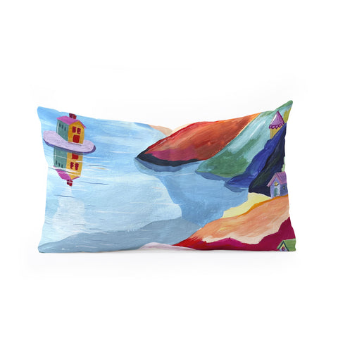 LouBruzzoni Water rainbow landscape Oblong Throw Pillow