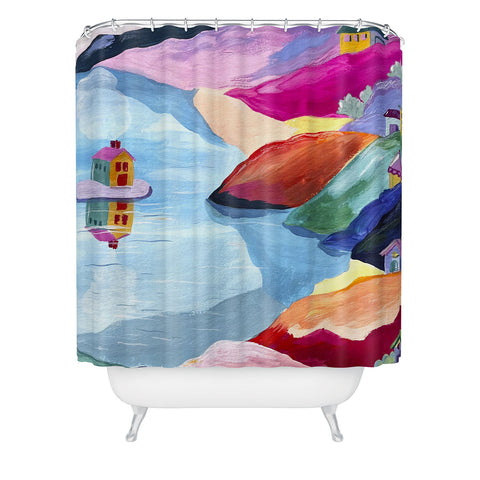 LouBruzzoni Water rainbow landscape Shower Curtain