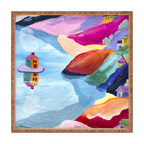 LouBruzzoni Water rainbow landscape Square Tray