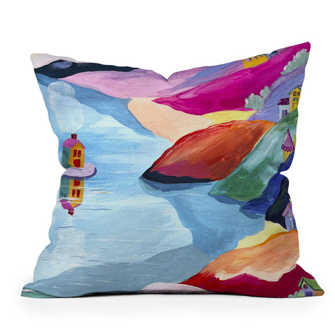 LouBruzzoni Water rainbow landscape Outdoor Throw Pillow