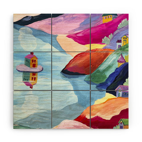 LouBruzzoni Water rainbow landscape Wood Wall Mural