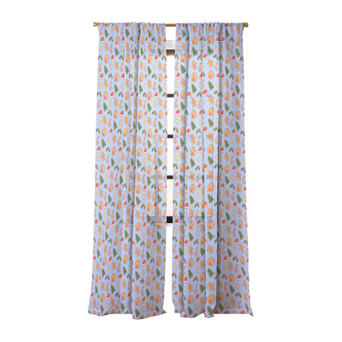 Love_Ryming Christmas Cookies Sheer Window Curtain
