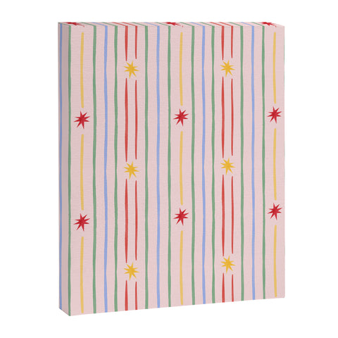 Love_Ryming Festive Starry Stripes Art Canvas