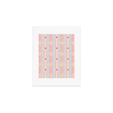 Love_Ryming Festive Starry Stripes Art Print