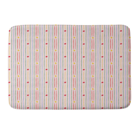 Love_Ryming Festive Starry Stripes Memory Foam Bath Mat