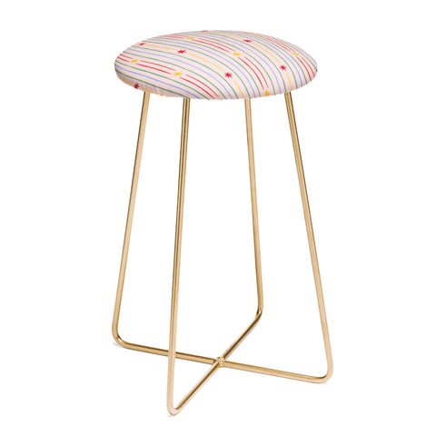 Love_Ryming Festive Starry Stripes Counter Stool