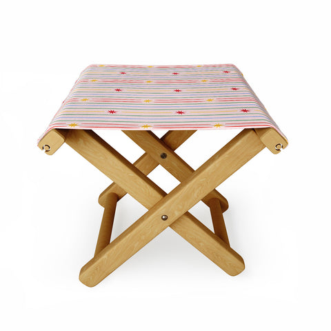 Love_Ryming Festive Starry Stripes Folding Stool
