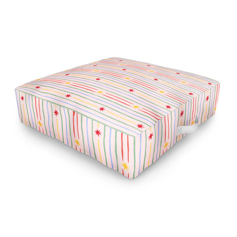 Love_Ryming Festive Starry Stripes Outdoor Floor Cushion