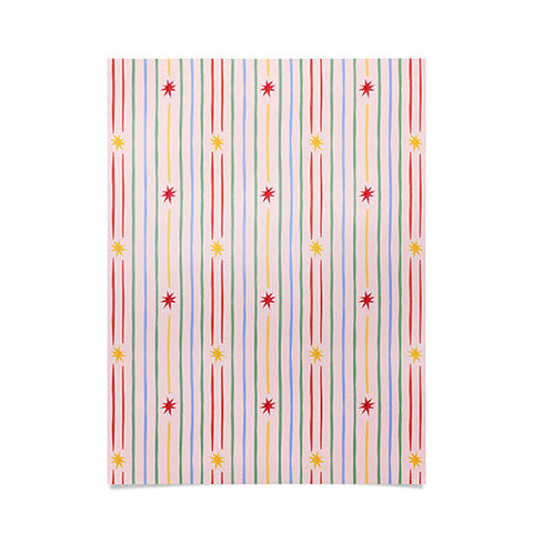Love_Ryming Festive Starry Stripes Poster