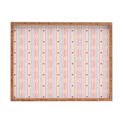 Love_Ryming Festive Starry Stripes Rectangular Tray