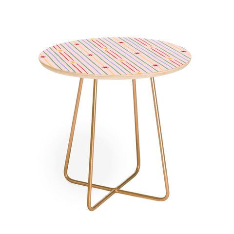 Love_Ryming Festive Starry Stripes Round Side Table