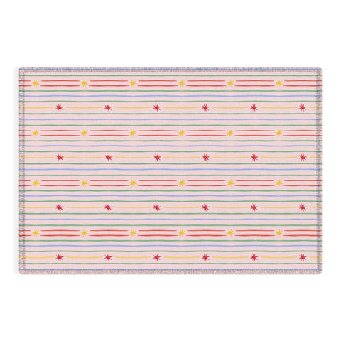 Love_Ryming Festive Starry Stripes Outdoor Rug