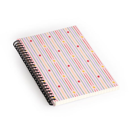 Love_Ryming Festive Starry Stripes Spiral Notebook
