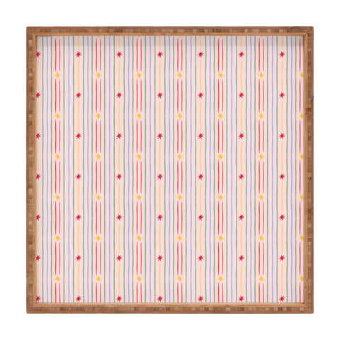 Love_Ryming Festive Starry Stripes Square Tray