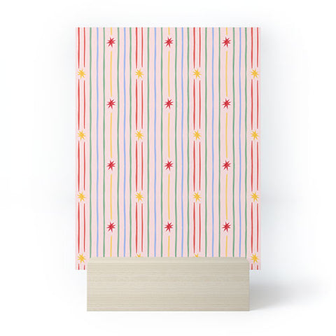 Love_Ryming Festive Starry Stripes Mini Art Print