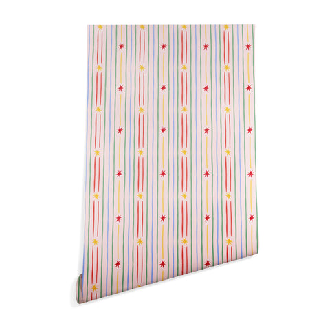 Love_Ryming Festive Starry Stripes Wallpaper