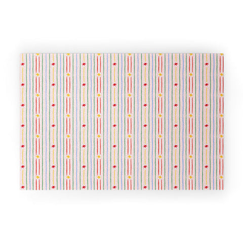 Love_Ryming Festive Starry Stripes Welcome Mat