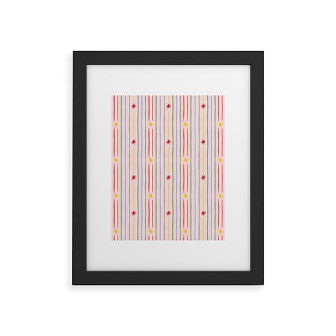 Love_Ryming Festive Starry Stripes Framed Art Print