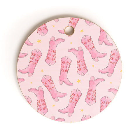Love_Ryming Stars and Boots Cutting Board Round