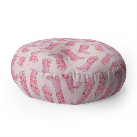 Love_Ryming Stars and Boots Floor Pillow Round